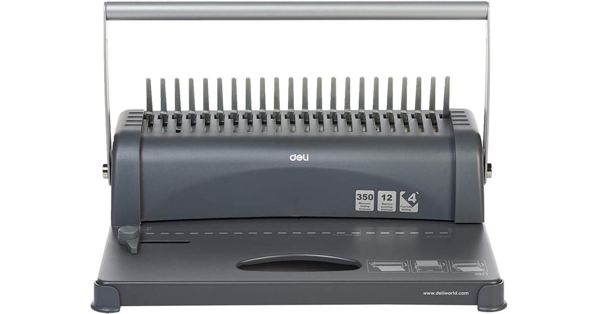 Deli Electric Comb Binding Machine A3 350 Sheets 3871